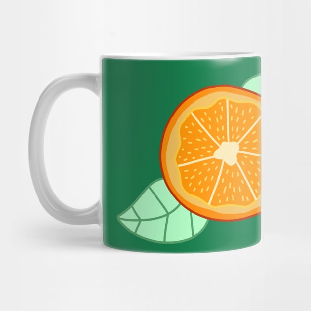 Orange Slice With Leaves by saradaboru